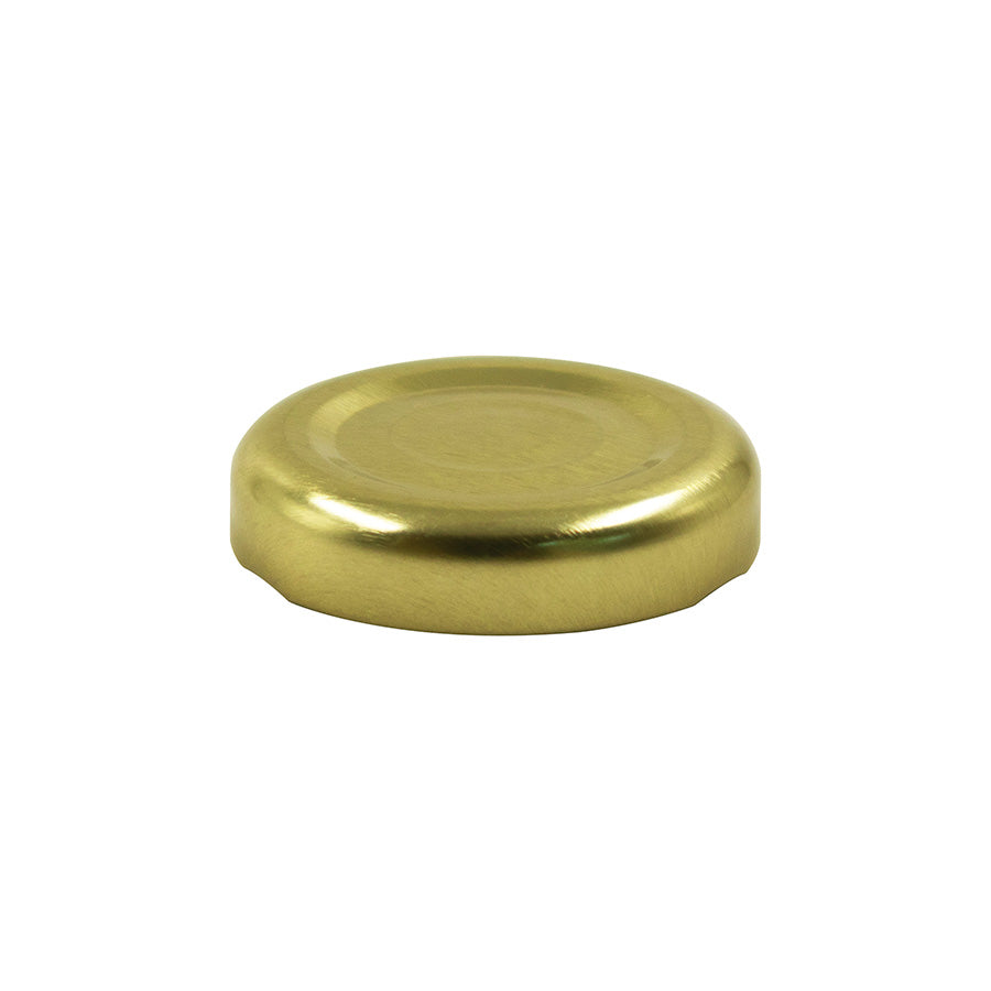 38 mm Gold Metal Twist / Lug Button Top Plastisol Lined Cap