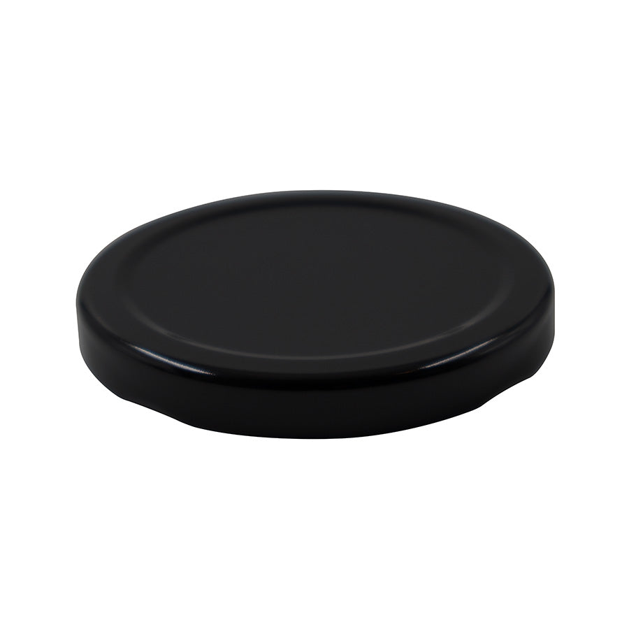 70 mm Black Metal Twist / Lug Non-Button Plastisol Lined Cap