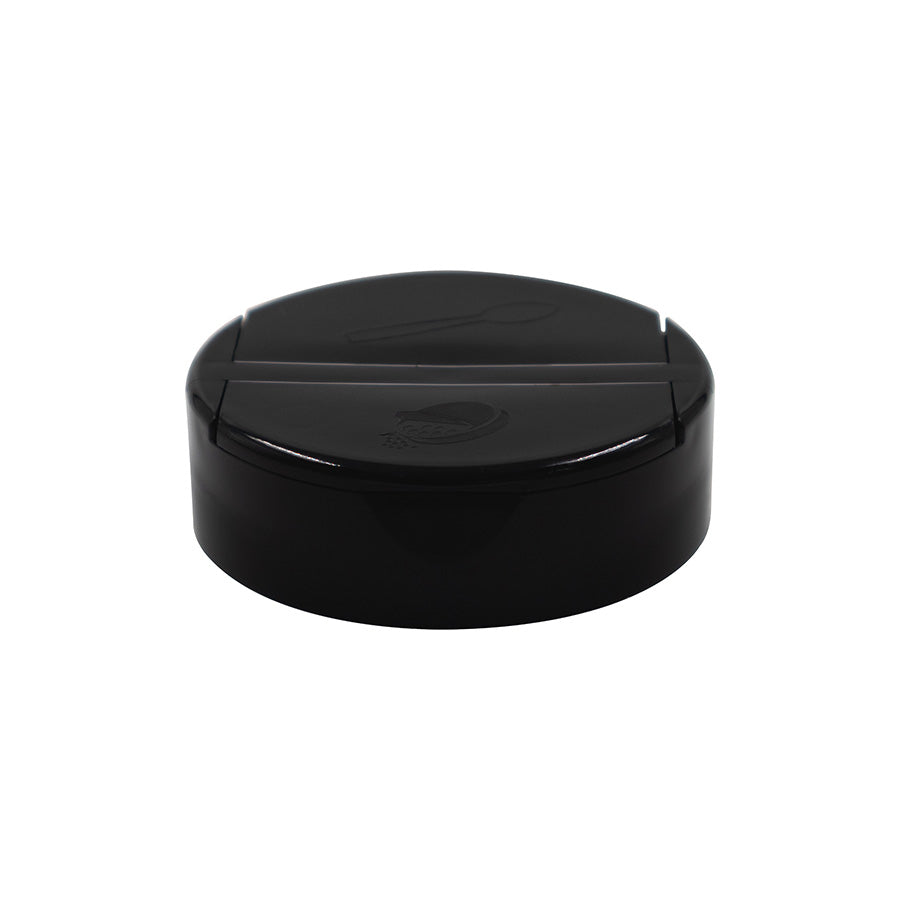 Bouchon à double rabat en PP noir, 5 trous, 0,300 po, à revêtement sensible à la pression