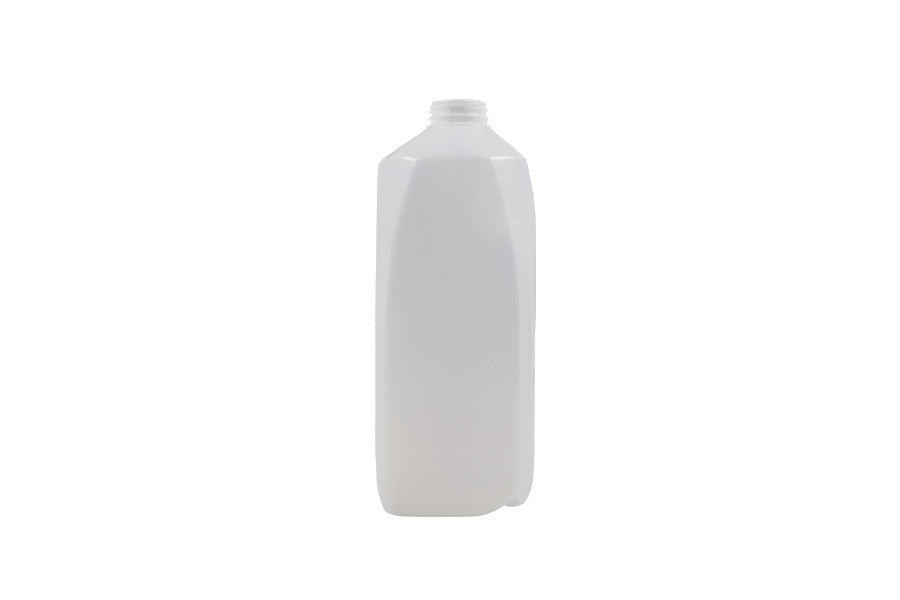 Pichet laitier carré en PEHD naturel de 2 L, avec anse de 38 mm, inviolable
