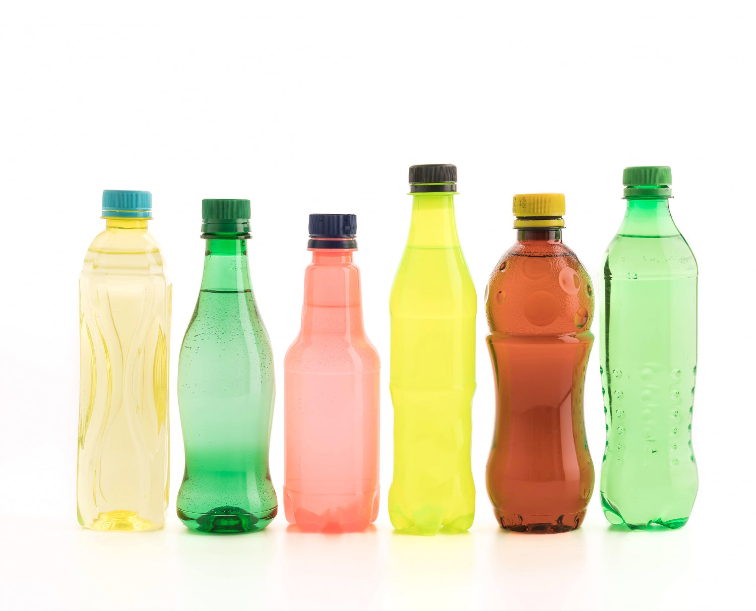 Collection of colorful PET bottles 