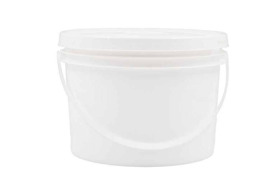 Seau rond en PEHD blanc de 4 L avec couvercle à languette déchirable (55) #709 
