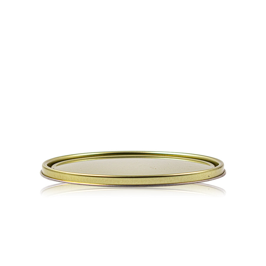Gold round metal jar lid