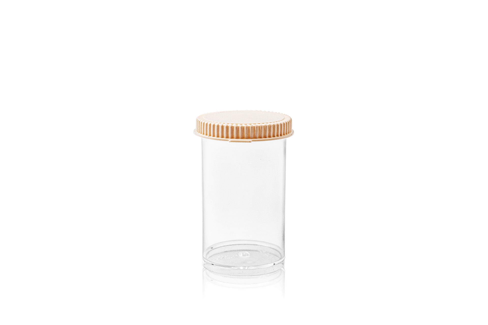 1 oz Clear Plastic PS Shot/Shooter Container with White Snap-Cap