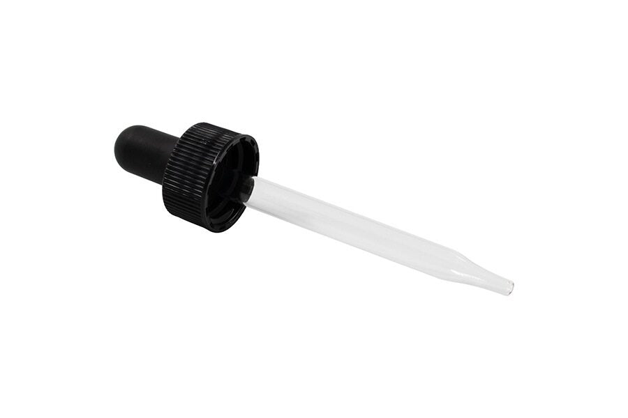 Black glass cap / closure for bottles and jars (size: 20-400)