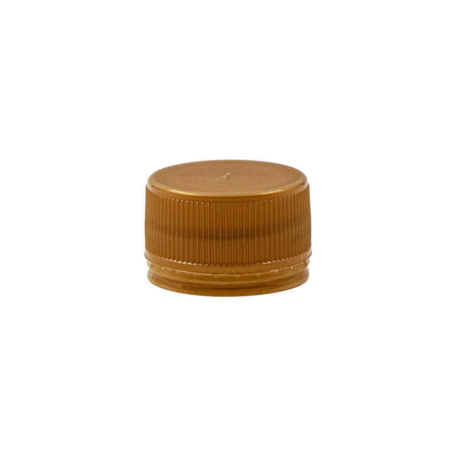 28 MM Gold PP Closure - Tamper Evident Smooth Top Fine Rib UNLINED (2800)