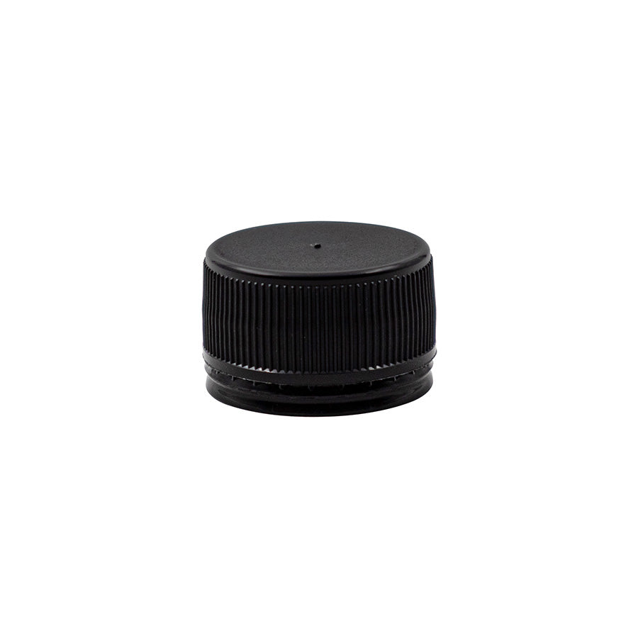 28 MM Black PP Closure - Tamper Evident Matte Top Fine Rib Stippled Top UNLINED (3250)