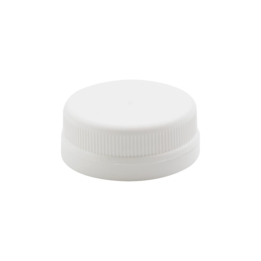 Bouchon inviolable en PEHD blanc de 38 mm avec doublure en mousse