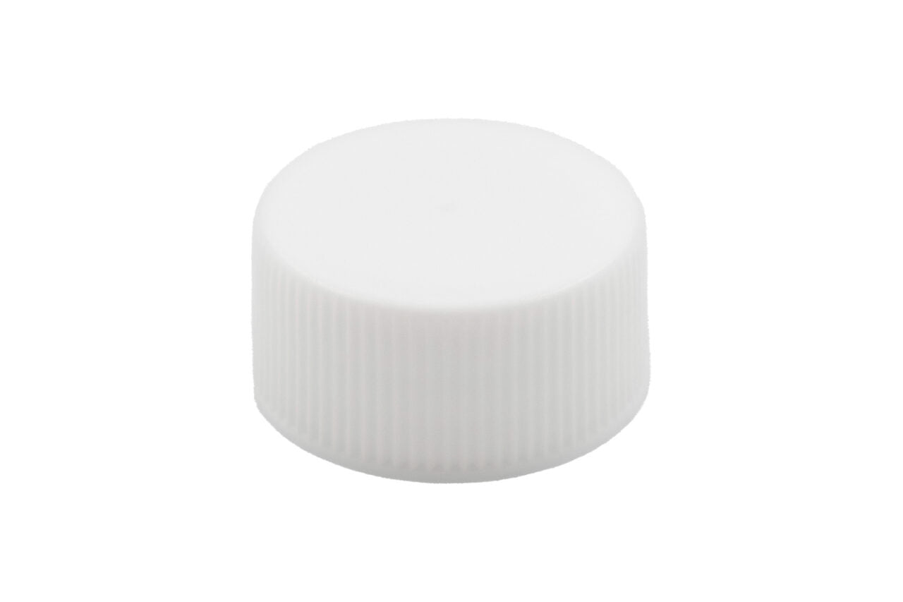 White plastic continuous thread cap / closure for bottles and jars (size: 20-400)