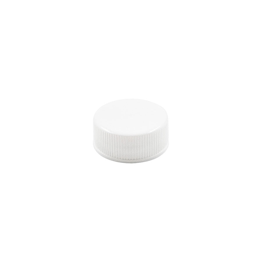 24-400 White PP Continuous Thread Smooth Top Fine Ribbed F217 Lined Cap