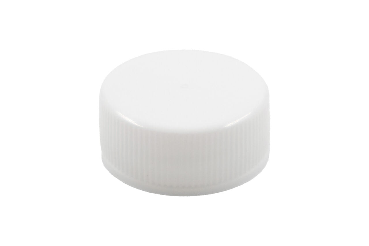 White plastic continuous thread cap / closure for bottles and jars (size: 24-400)