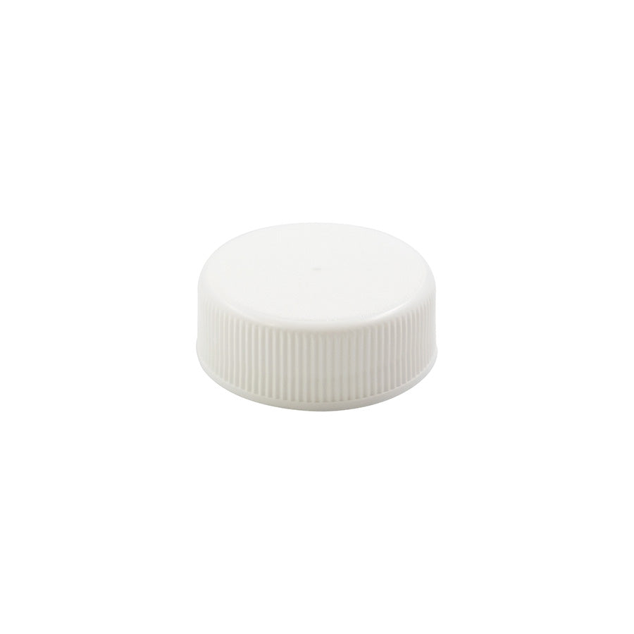 Bouchon blanc mat en PP 28-400, à nervures fines, doublé F217