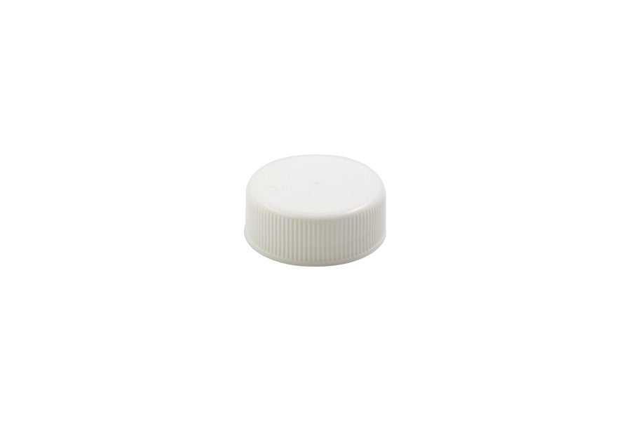 White plastic continuous thread cap / closure for bottles and jars (size: 28-400)