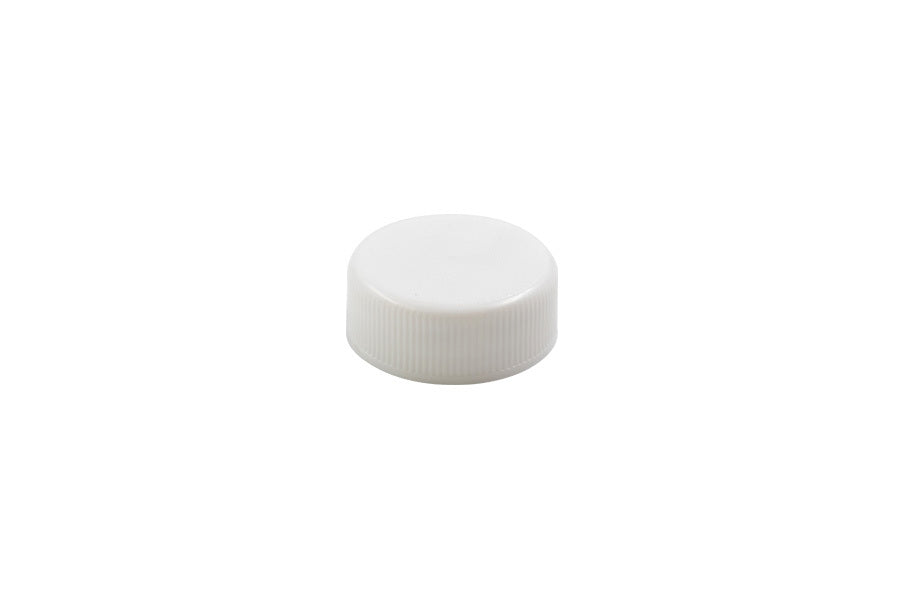 White plastic continuous thread cap / closure for bottles and jars (size: 28-400)
