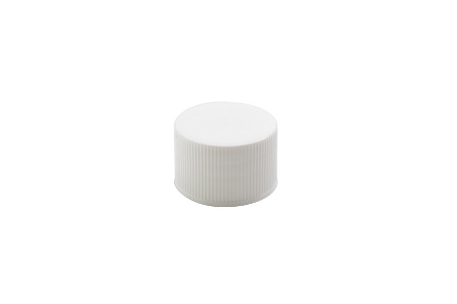 White plastic continuous thread cap / closure for bottles and jars (size: 28-410)