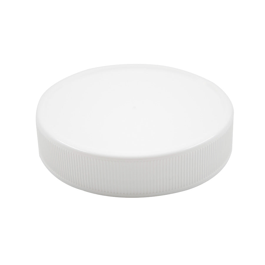 White plastic continuous thread cap / closure for bottles and jars (size: 83 mm)