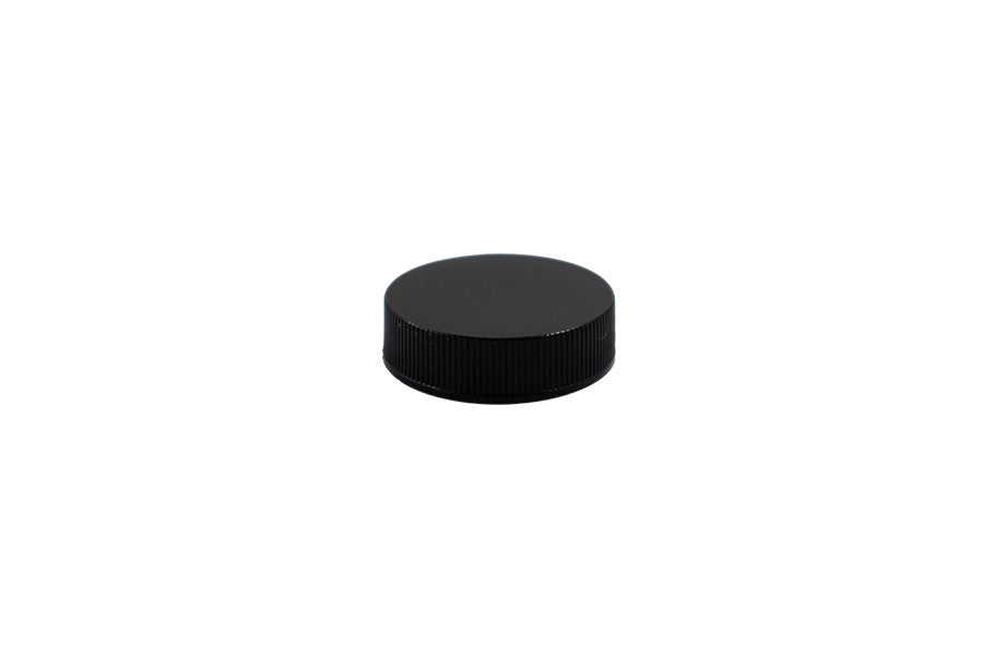 Black plastic continuous thread cap / closure for bottles and jars (size: 38-400)