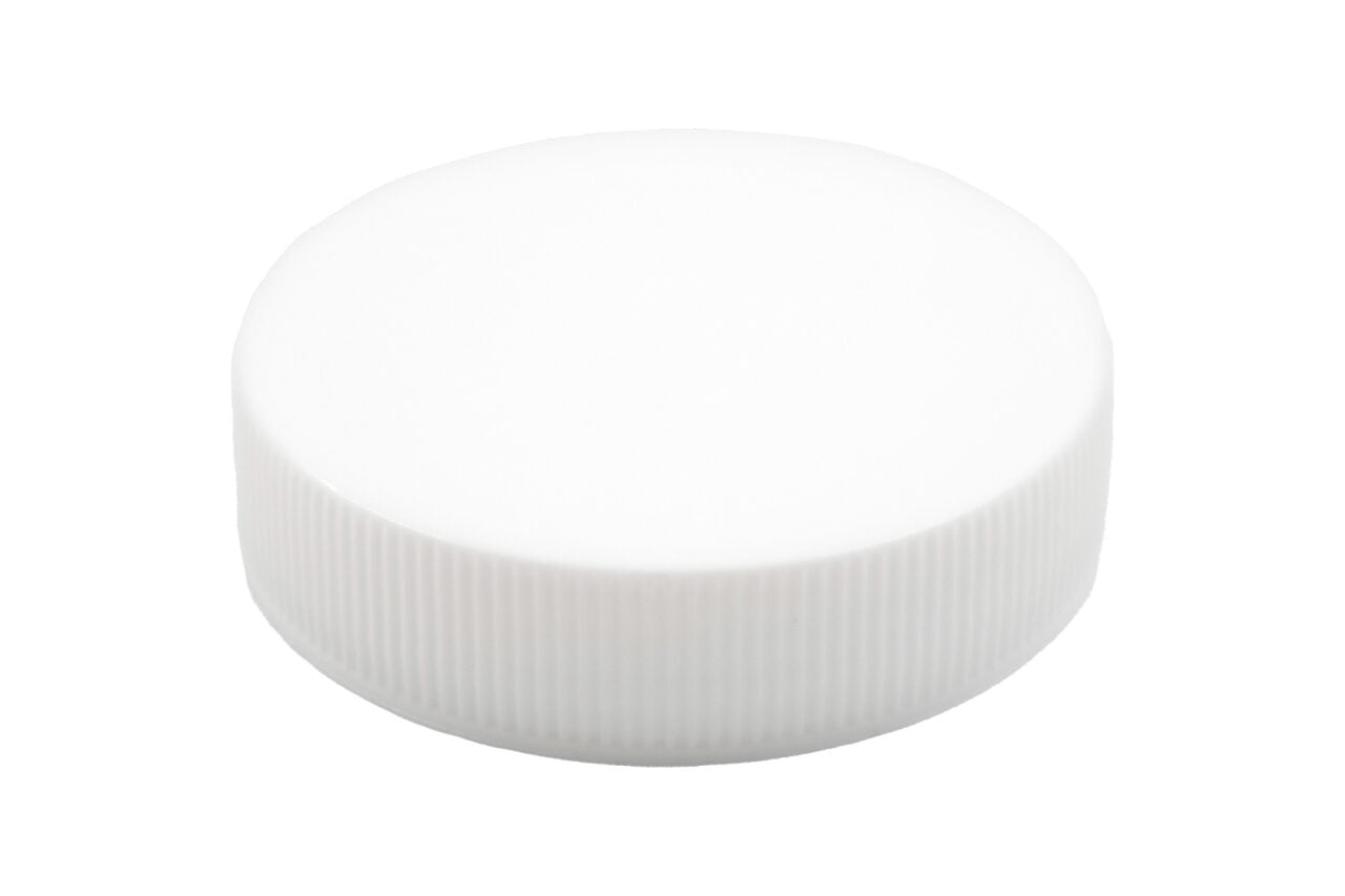 White plastic continuous thread cap / closure for bottles and jars (size: 45-400)