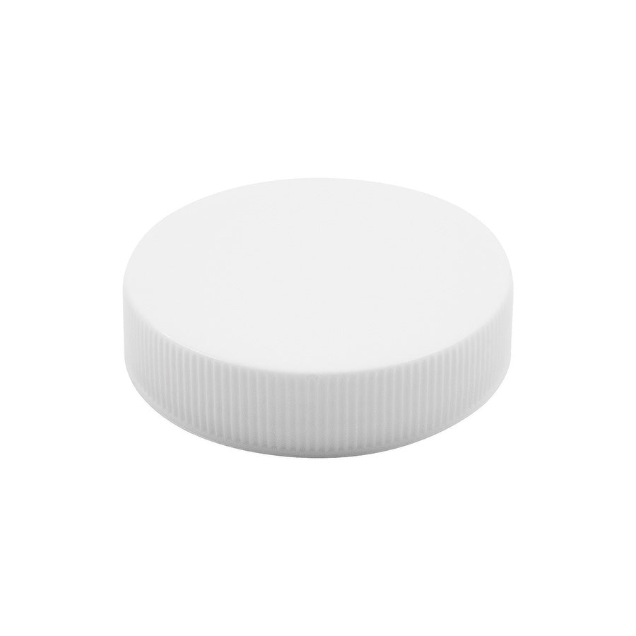 45-400 White PP Continuous Thread Smooth Top Fine Ribbed Pulp Vinyl .020" Lined Cap