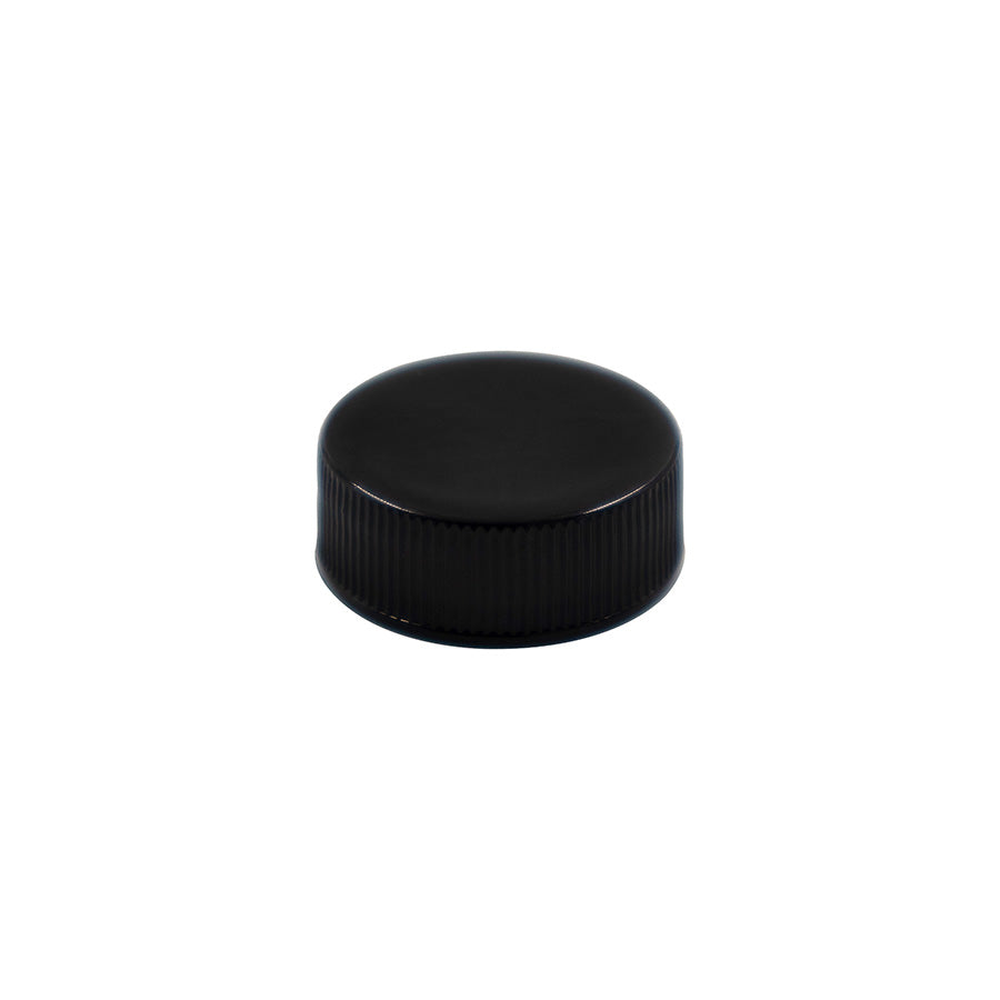 28-400 Black PP Continuous Thread Smooth Top Fine Ribbed Pulp And Vinyl v/35 Lined Cap