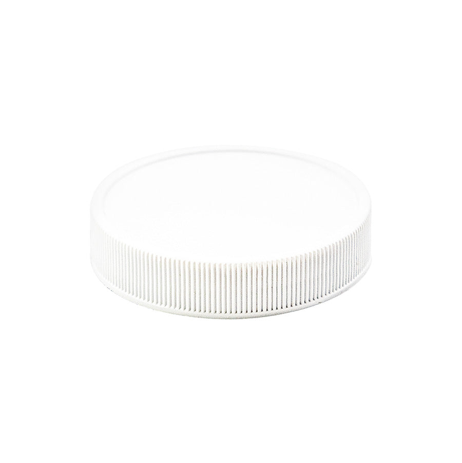 58-400 White PP Matte Top Fine Ribbed Pressure Sensitive Lined Cap