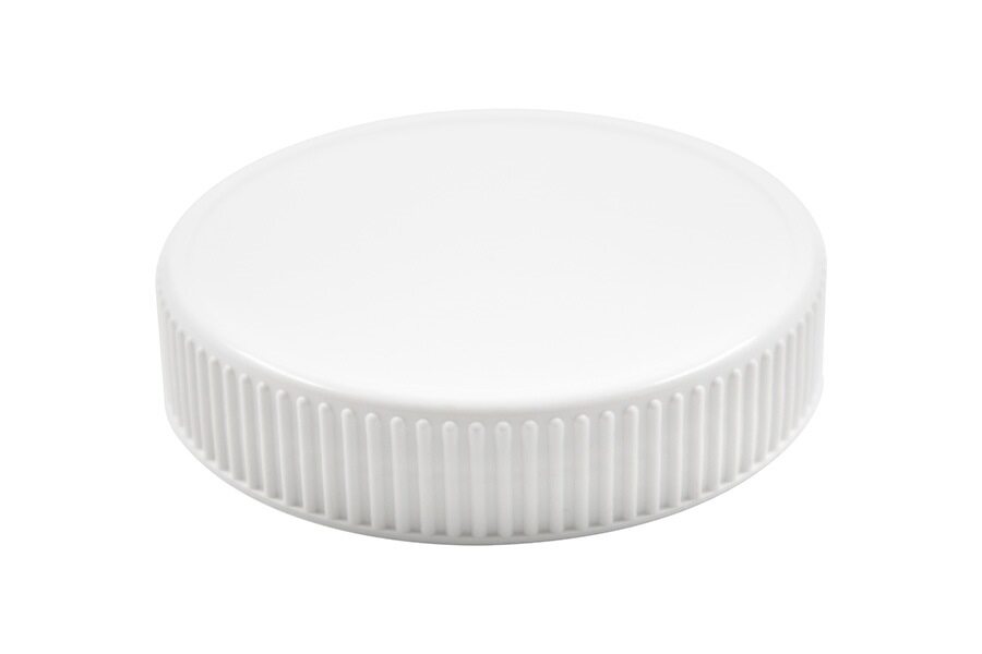 White plastic continuous thread cap / closure for bottles and jars (size: 83-445)