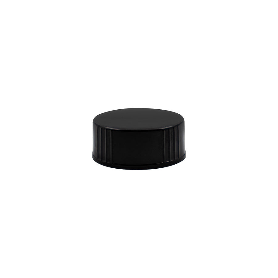 28-400 Black Phenolic Ribbed Cap With Polyethylen Cone Liner