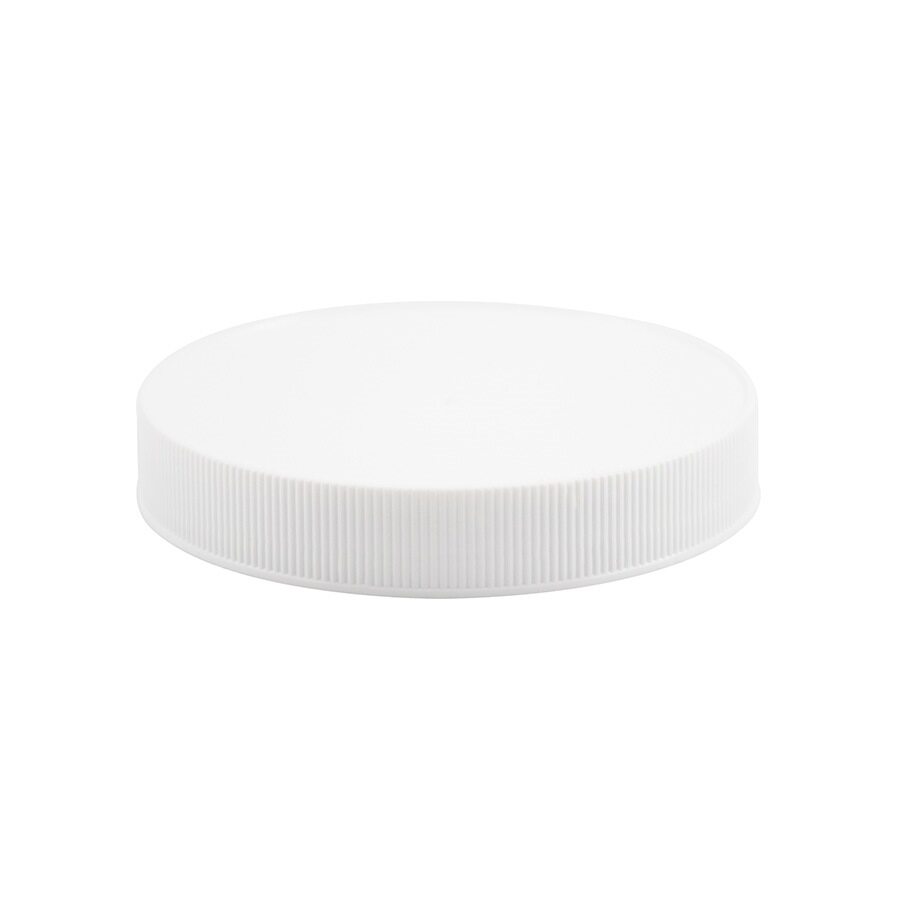 89-400 White PP Matte Top Fine Ribbed Universal Induction Foil Lined Cap