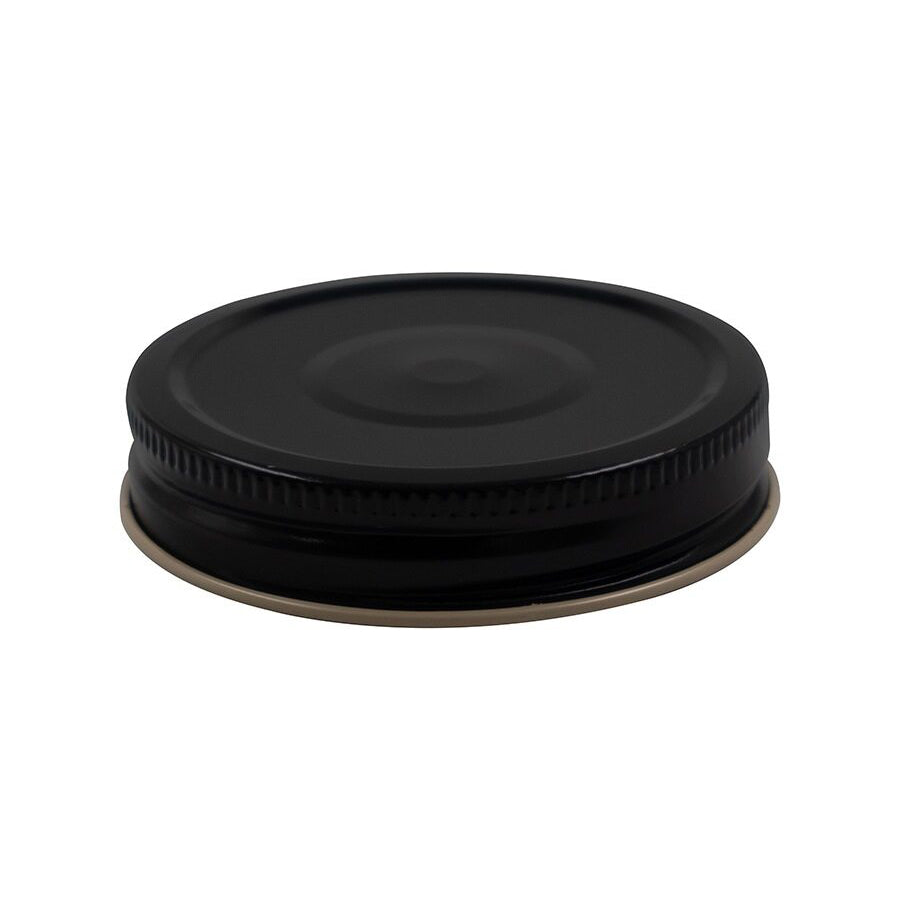 Black metal continuous thread cap / closure for bottles and jars (size: 70-450)
