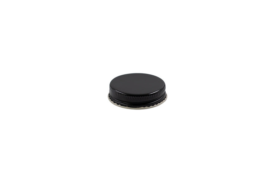 Black metal twist / lug cap / closure for bottles and jars (size: 38 mm)