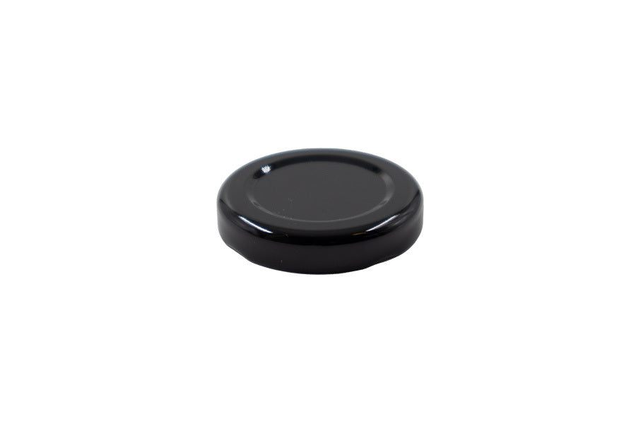 Black metal twist / lug cap / closure for bottles and jars (size: 43 mm)