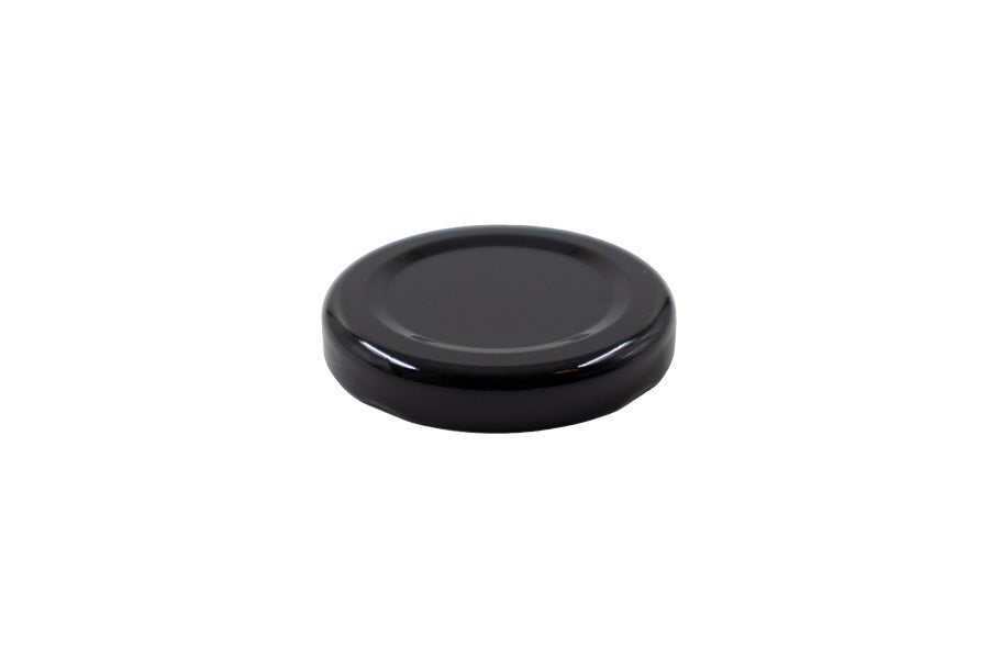 Black metal twist / lug cap / closure for bottles and jars (size: 48 mm)