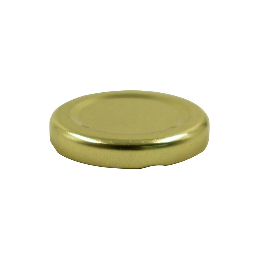 48 mm Gold Metal Twist / Lug Non-Button Plastisol Lined Cap