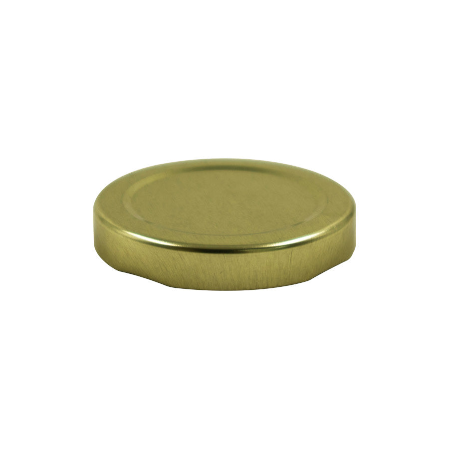 53 mm Gold Metal Twist / Lug Non-Button Plastisol Lined Cap