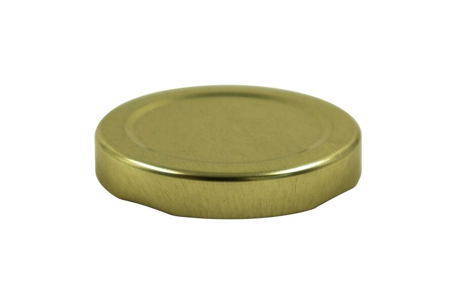 Gold plastic twist / lug cap / closure for bottles and jars (size: 53 mm)