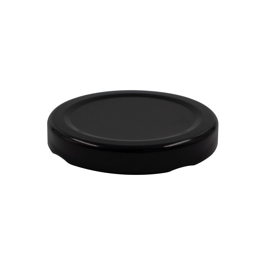 Black metal twist / lug cap / closure for bottles and jars (size: 58 mm)