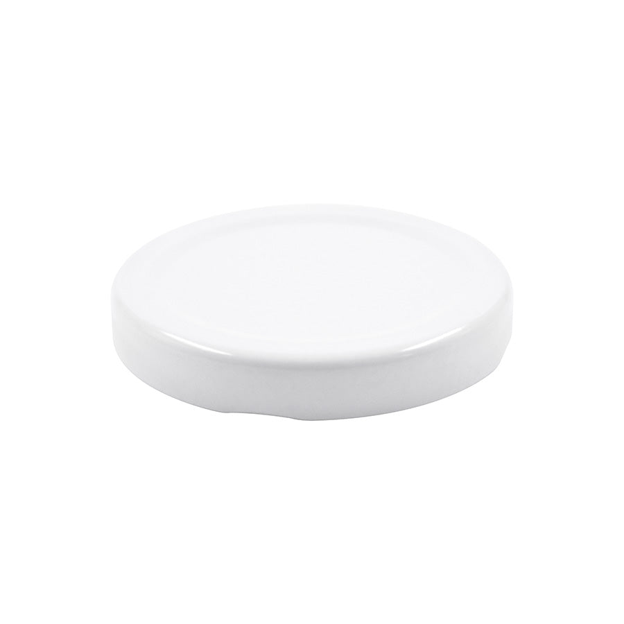 58 mm White Metal Twist / Lug Non-Button Plastisol Lined Cap