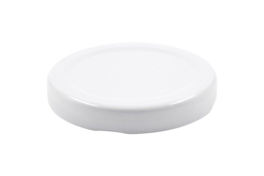 White metal twist / lug cap / closure for bottles and jars (size: 58 mm)