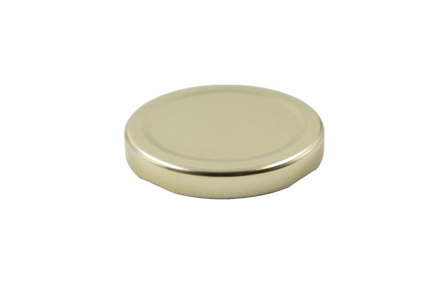 Gold plastic twist / lug cap / closure for bottles and jars (size: 63 mm)