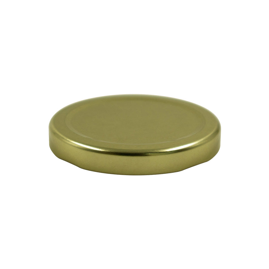 63 mm Gold Metal Twist / Lug Non-Button Plastisol Lined Cap