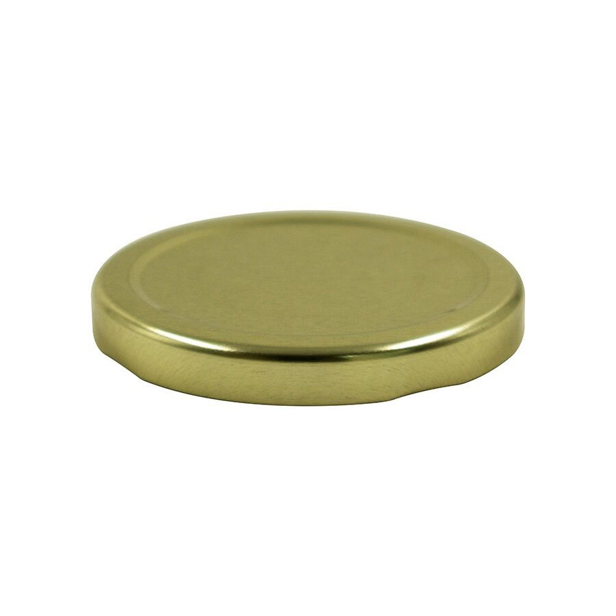 Gold metal twist / lug cap / closure for bottles and jars (size: 70 mm)