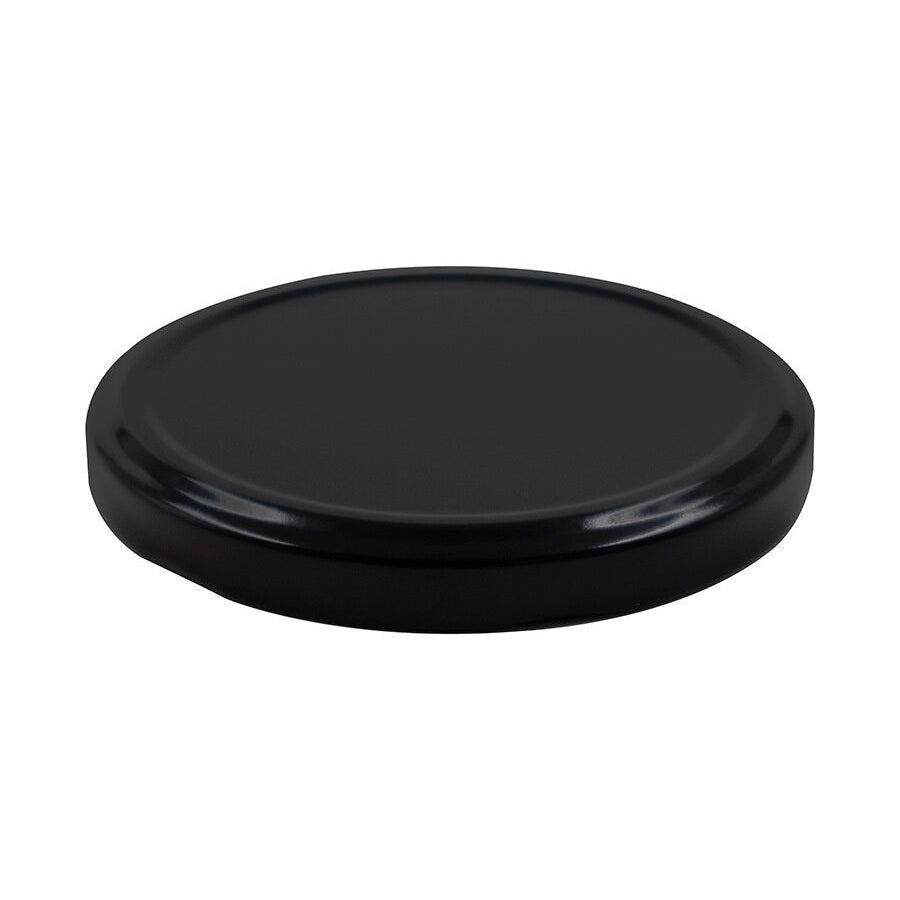 Black metal twist / lug cap / closure for bottles and jars (size: 82 mm)