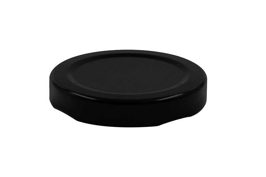Black metal twist / lug cap / closure for bottles and jars (size: 53 mm)