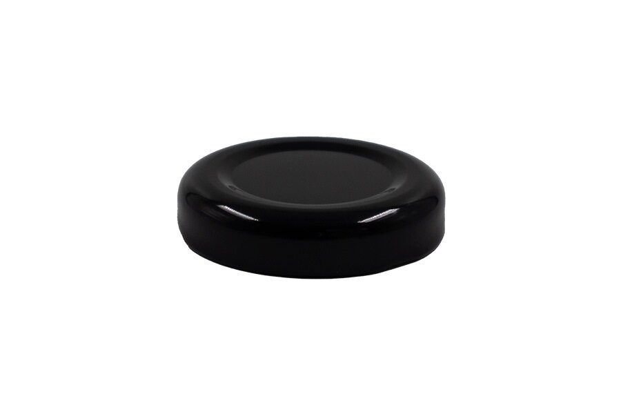 Black metal twist / lug cap / closure for bottles and jars (size: 38 mm)