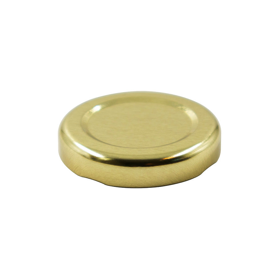 43 mm Gold Metal Twist / Lug Non-Button Plastisol Lined Cap
