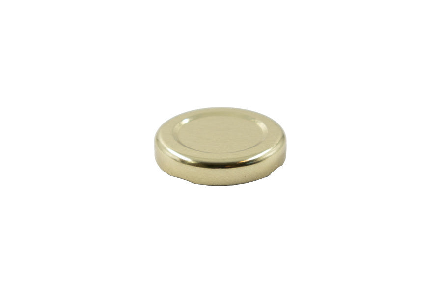 Gold metal twist / lug cap / closure for bottles and jars (size: 43 mm)