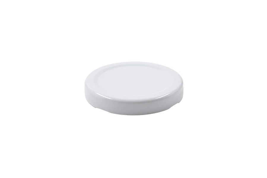 White metal twist / lug cap / closure for bottles and jars (size: 58 mm)