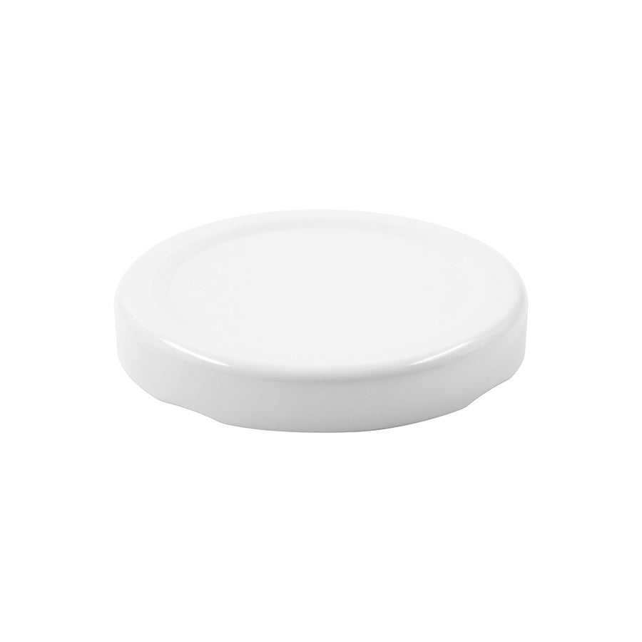 58 mm White Metal Twist / Lug Non-Button Plastisol Lined Cap