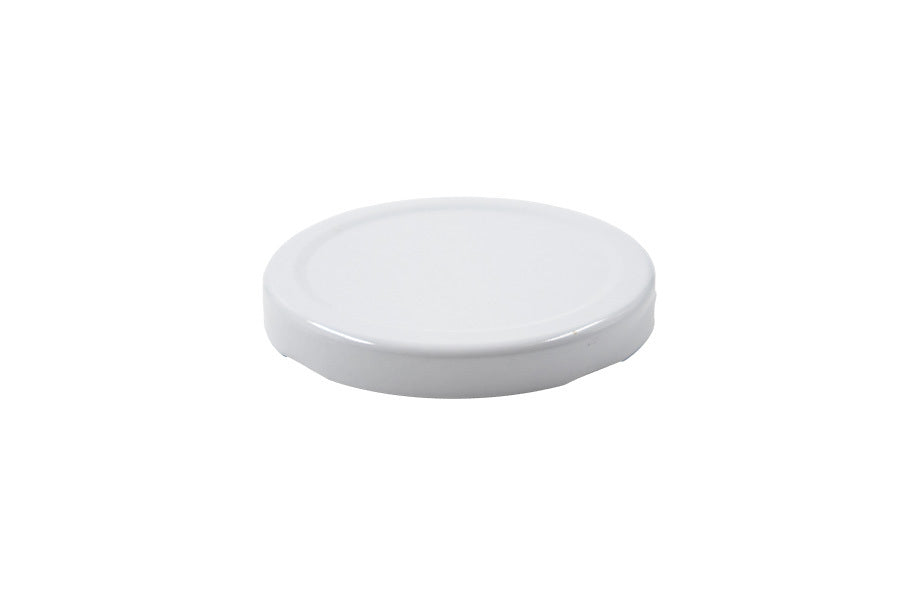 White metal twist / lug cap / closure for bottles and jars (size: 70 mm)