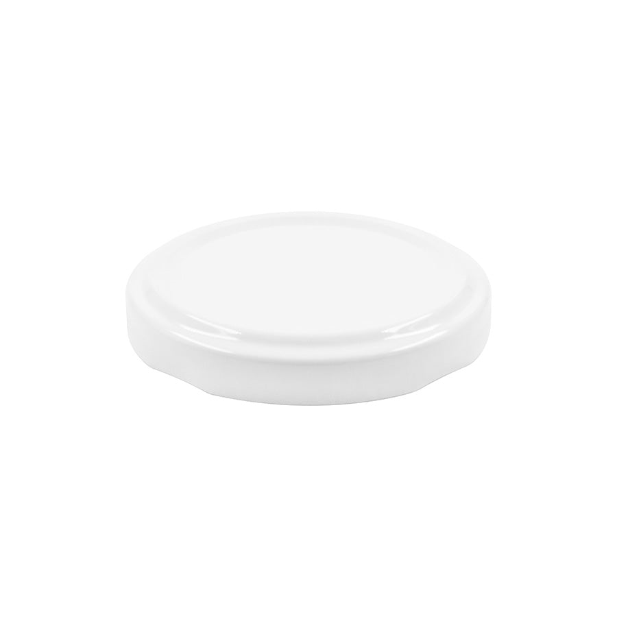 53 mm White Metal Twist / Lug Non-Button Plastisol Lined Cap
